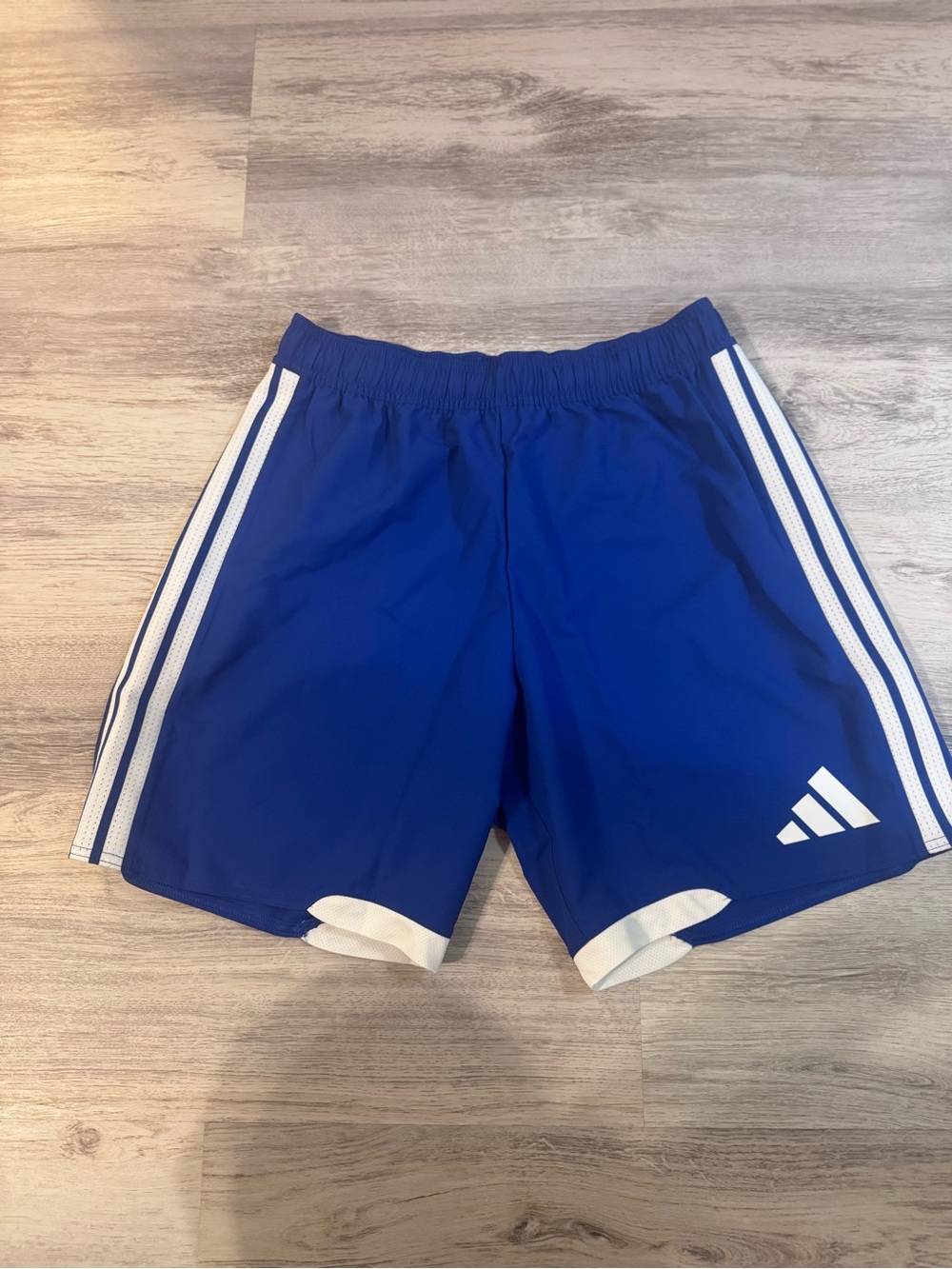 adidas Royal Blue Athletic Shorts with White Stripes